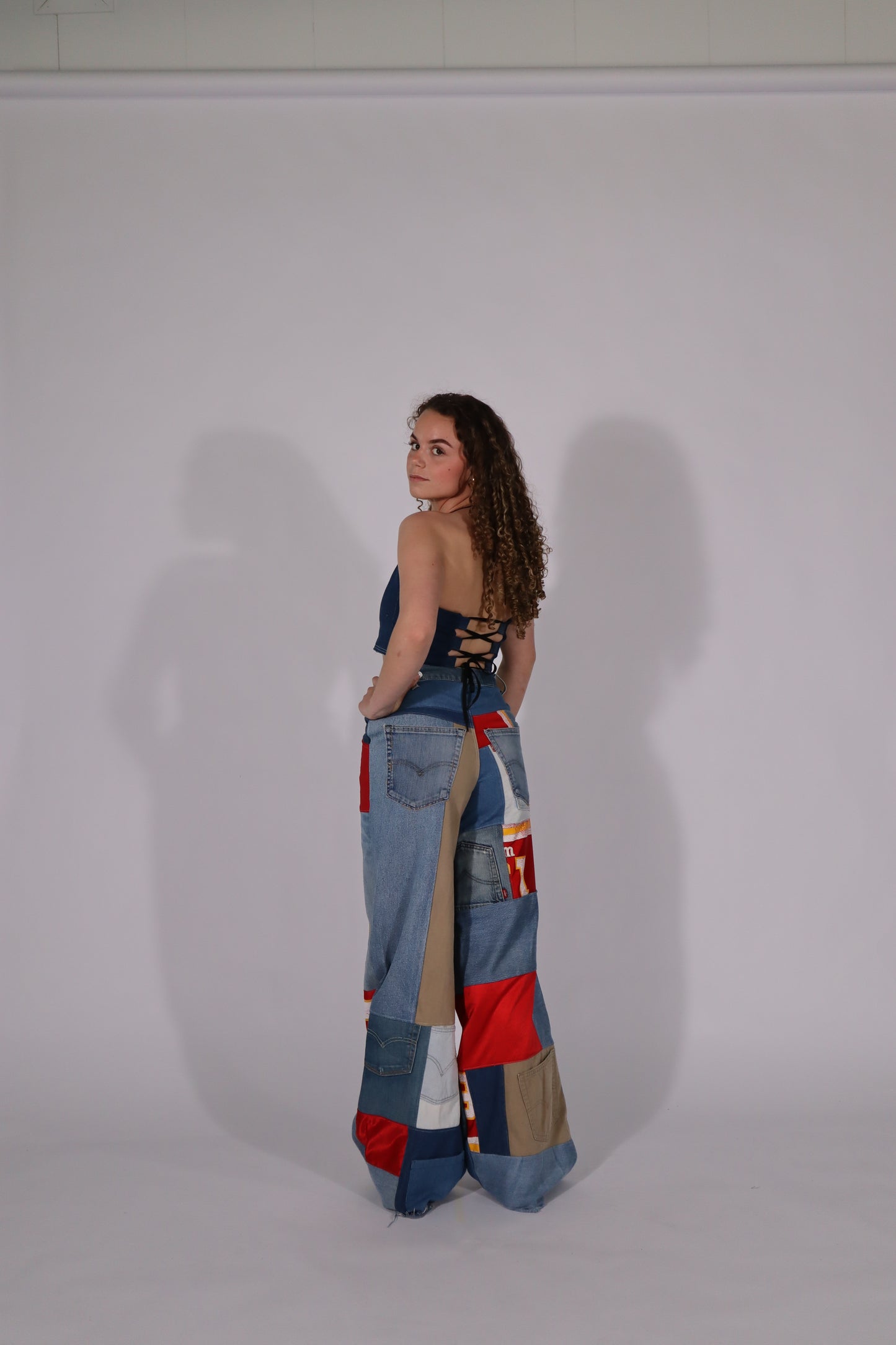Patchwork jeans red 88