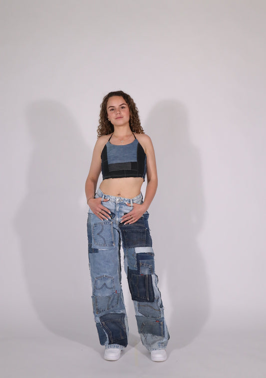 Custom order patchwork jeans