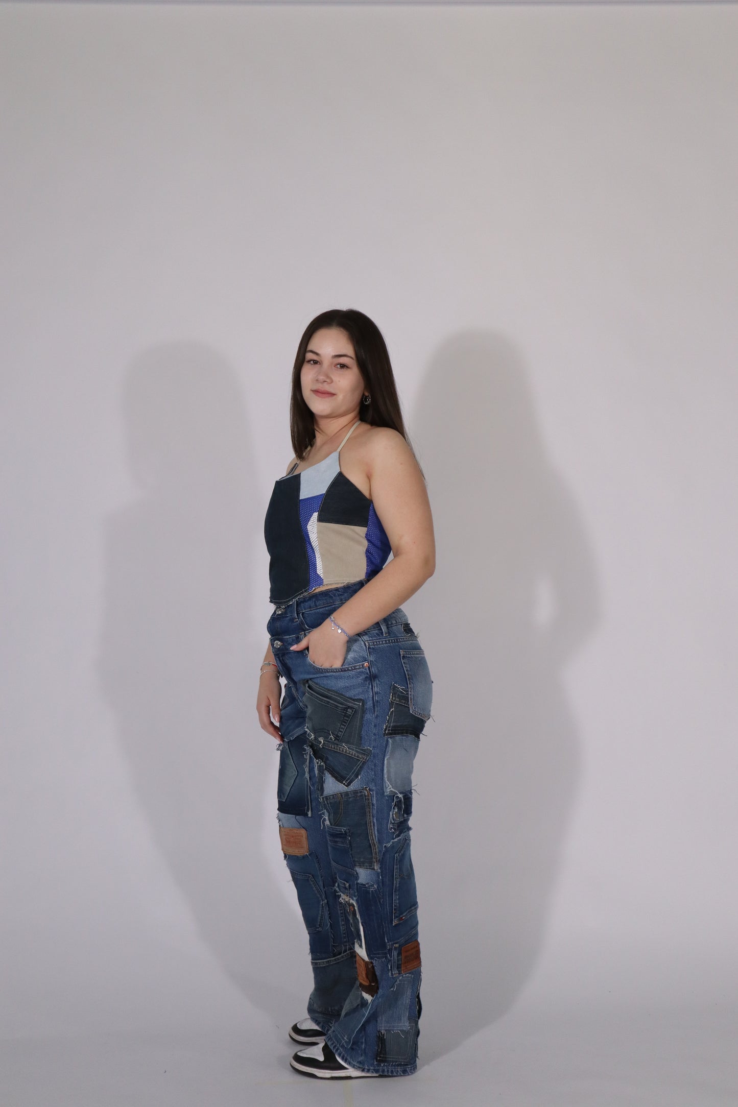 Corset top blue denim