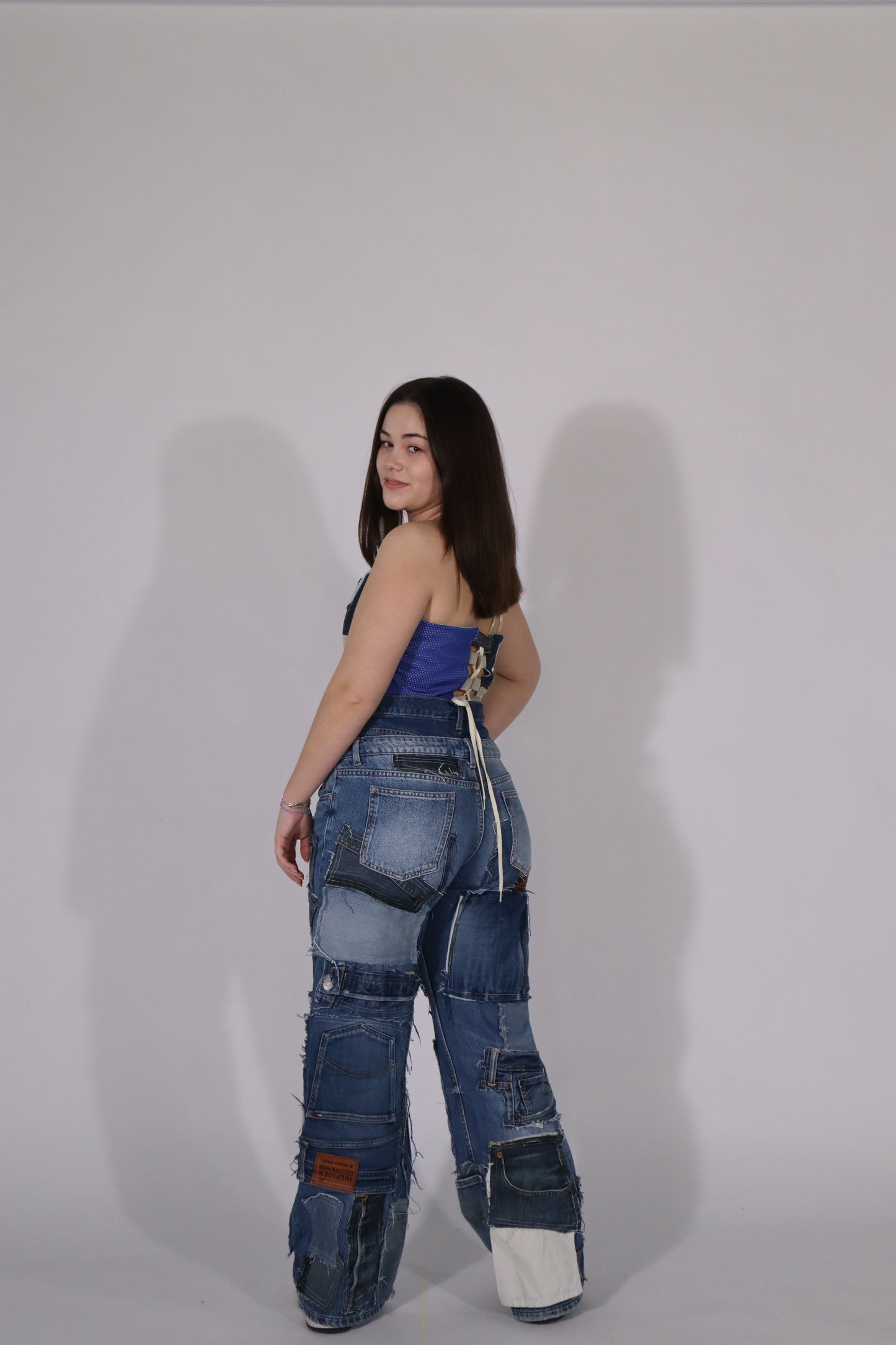Corset top blue denim