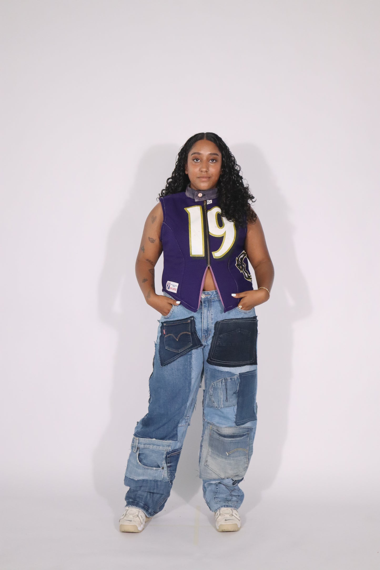 patchwork jeans denim