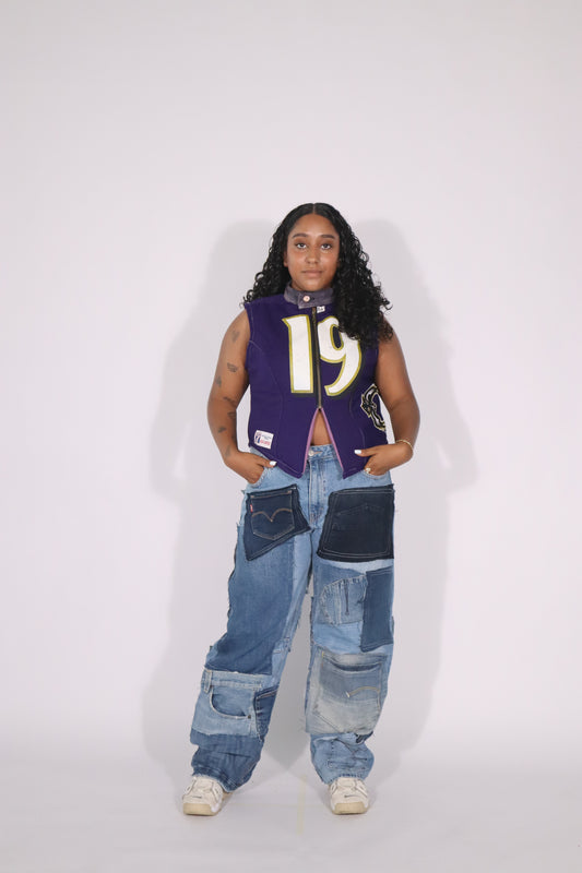 patchwork jeans denim