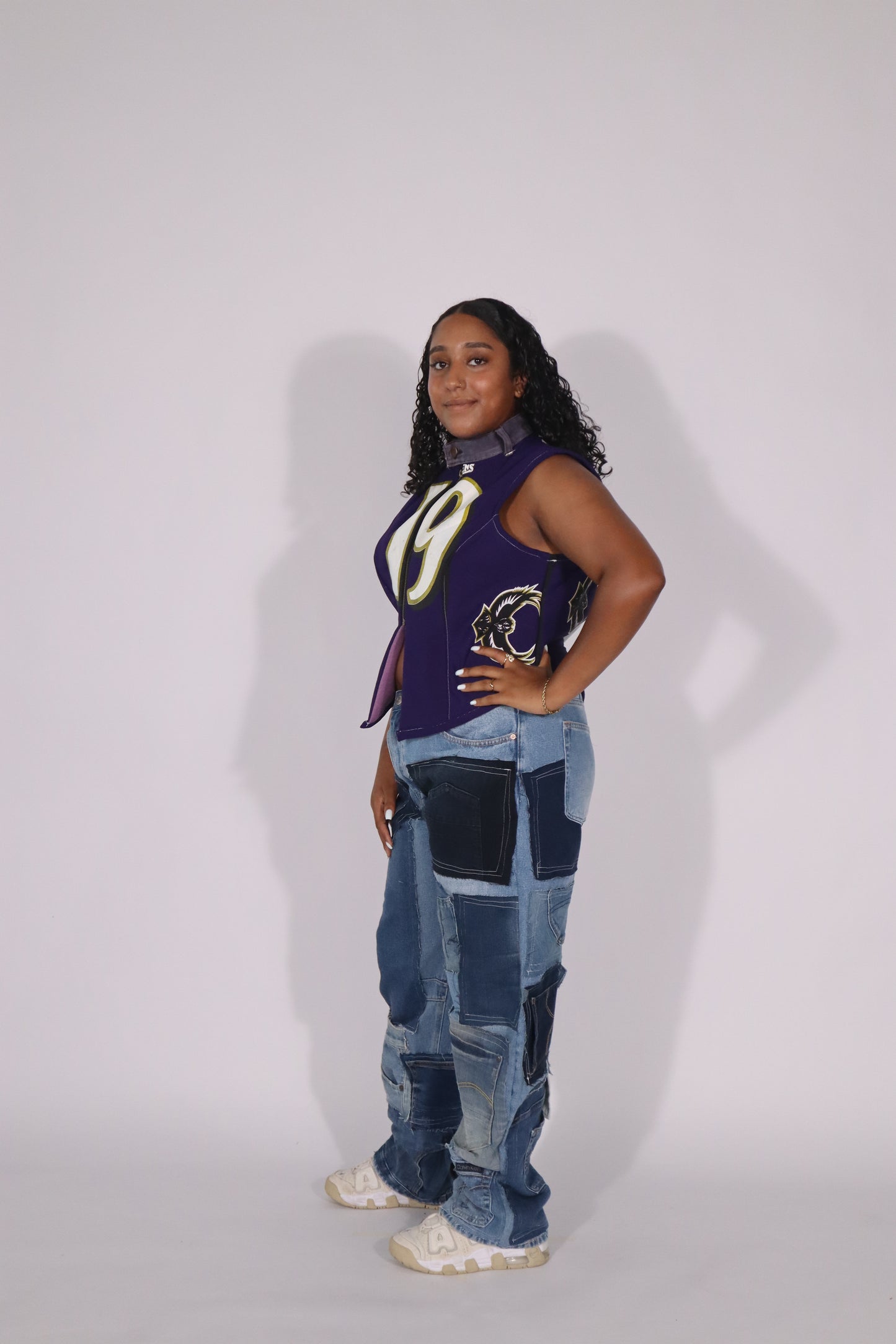 patchwork jeans denim