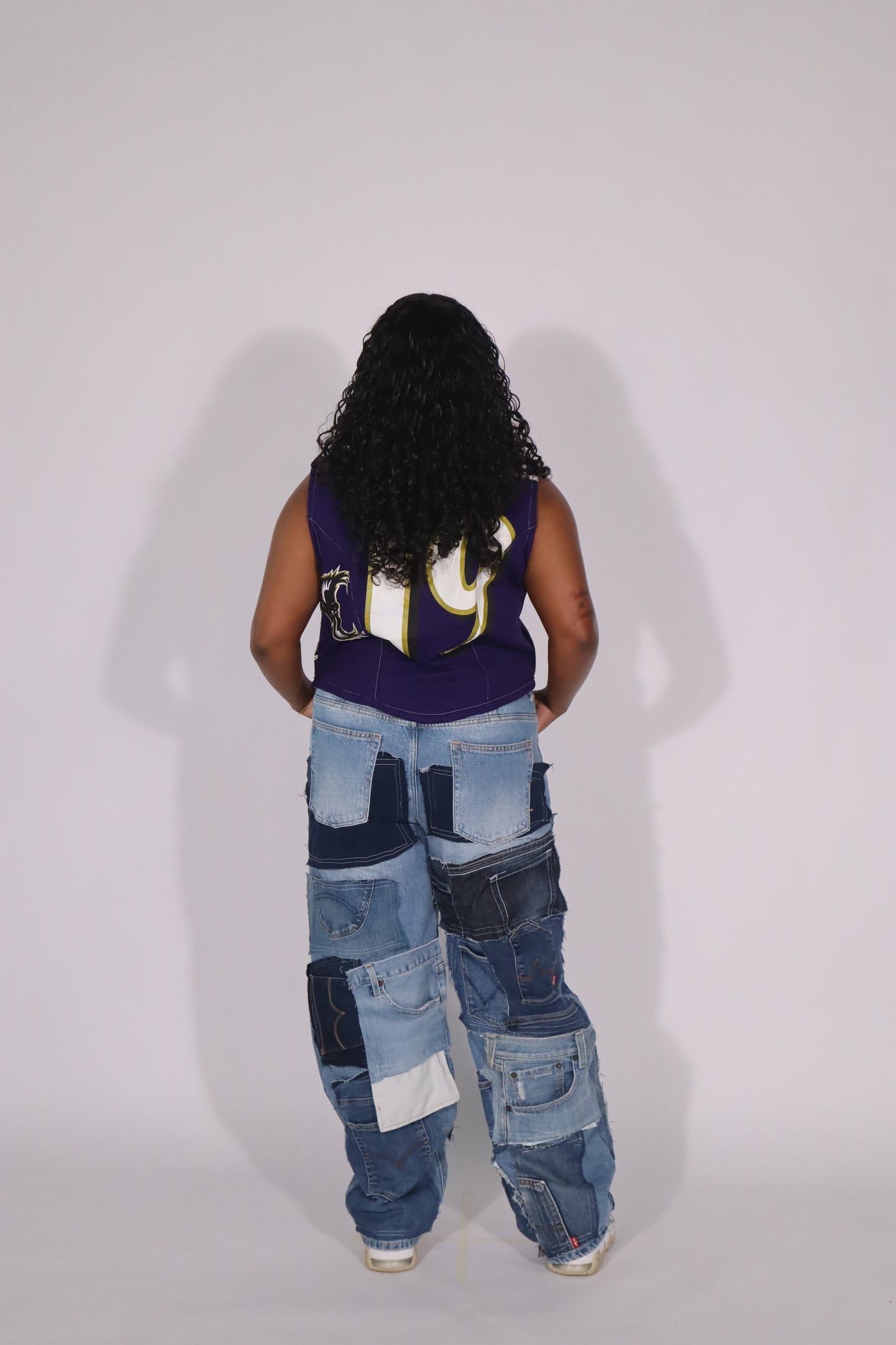 patchwork jeans denim
