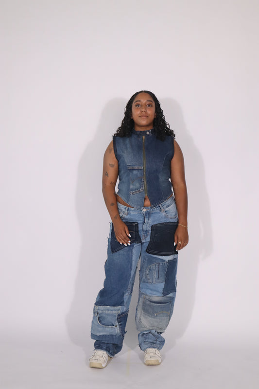 Race vest denim