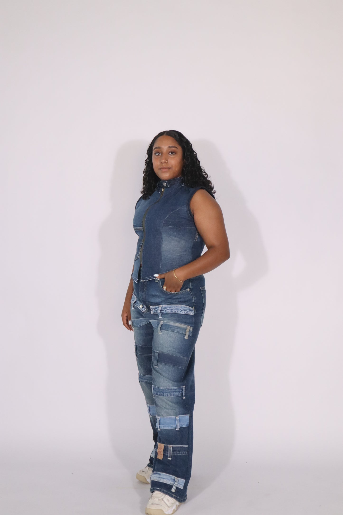 Denim jeans waistband
