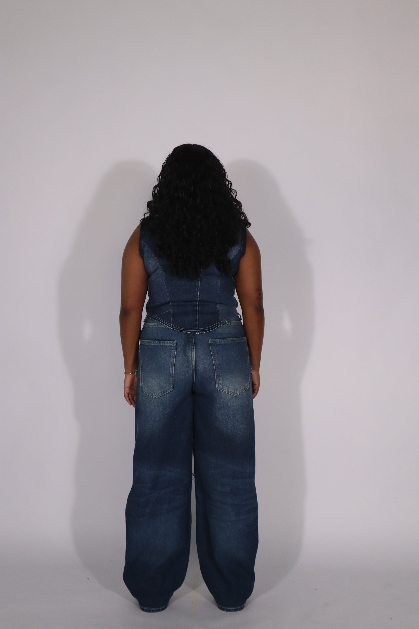 Denim jeans waistband