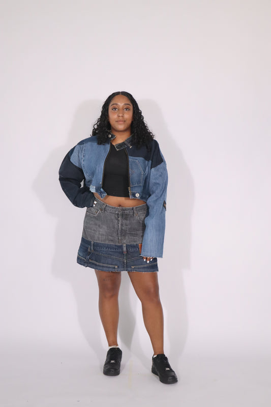 Denim jacket patchwork