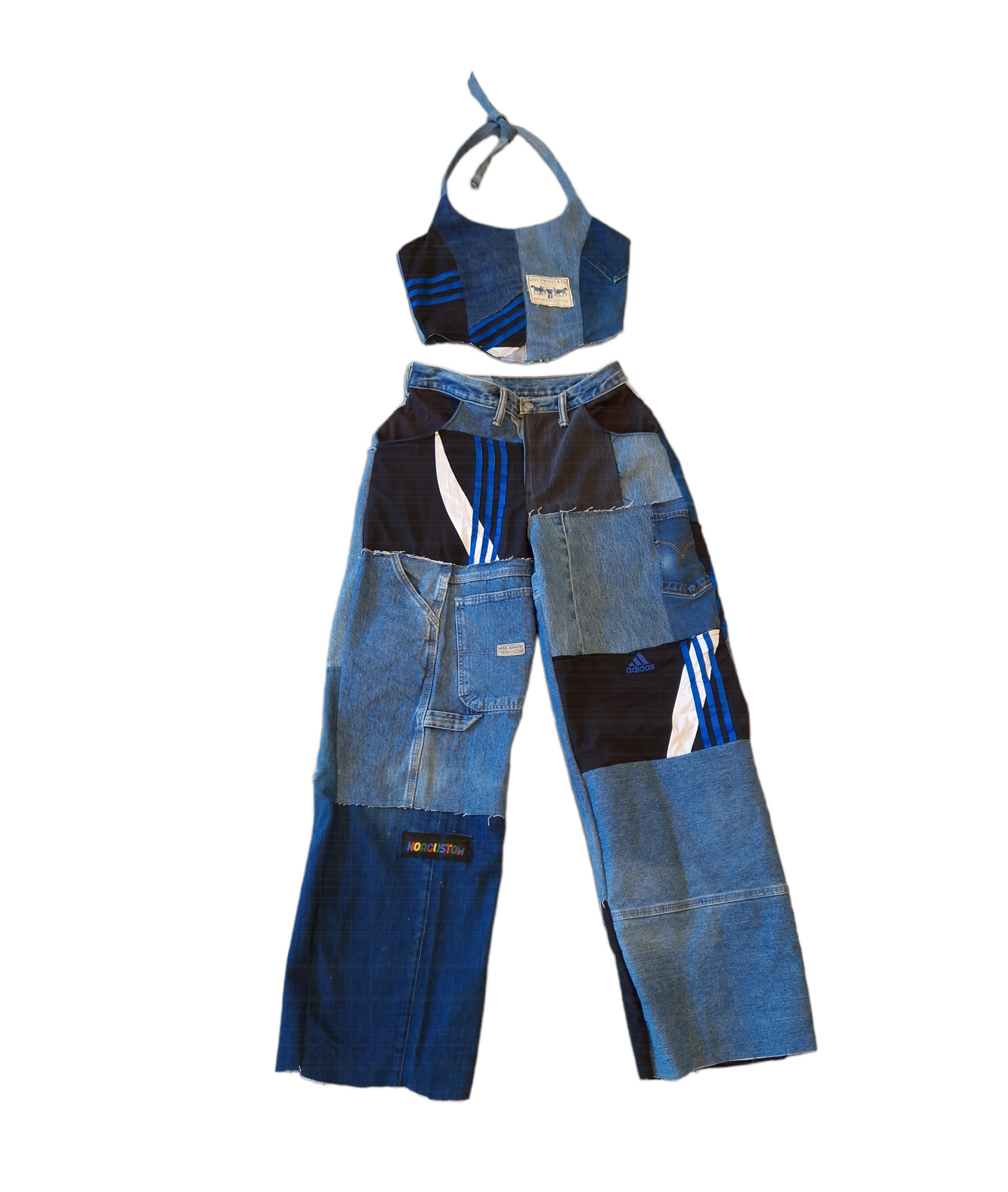 Patchwork jeans women WIDE LEG package deal