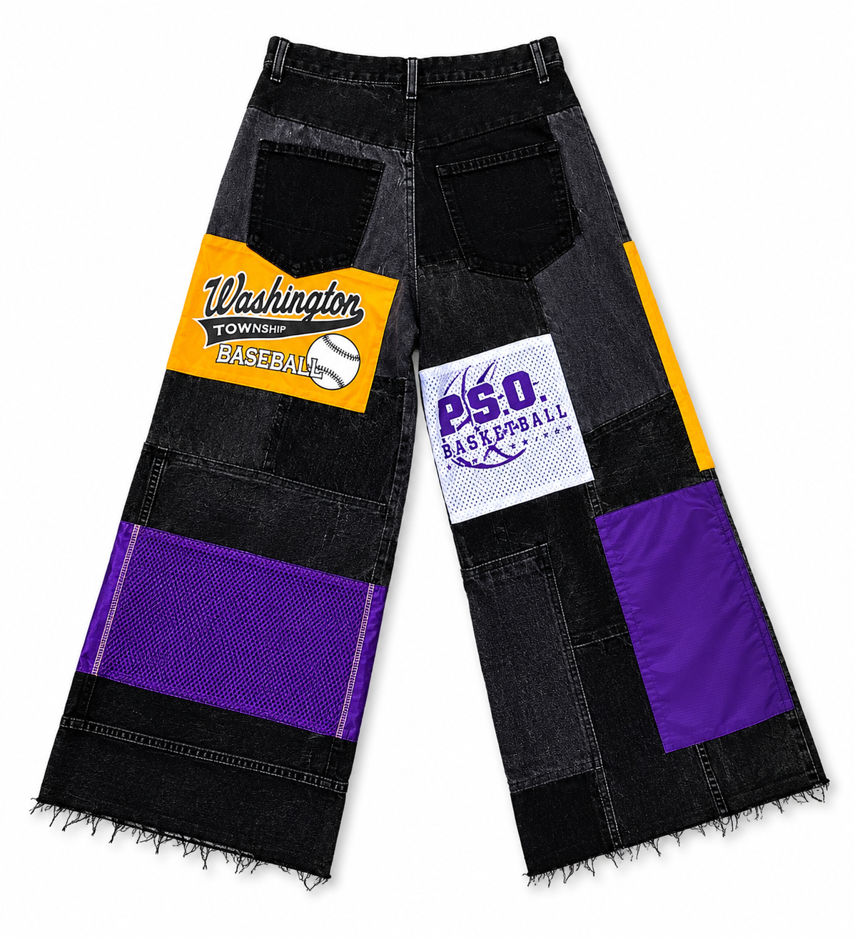 Jeans purple/yellow