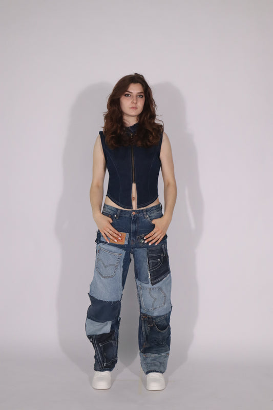 denim race vest