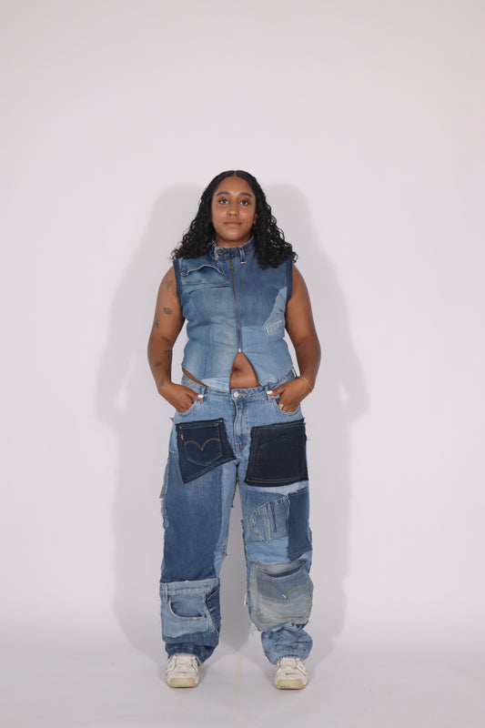 Race vest denim