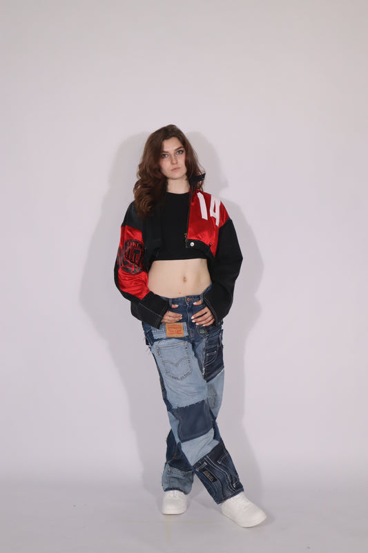 Jacket red/black