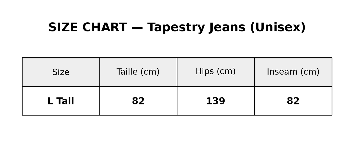 Tapestry jeans EXTRA TALL #40