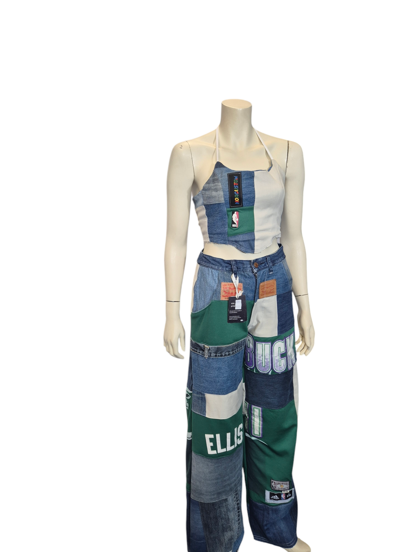 Jeans patchwork green