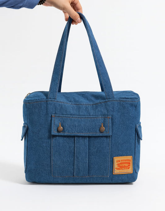 live claim denim bag