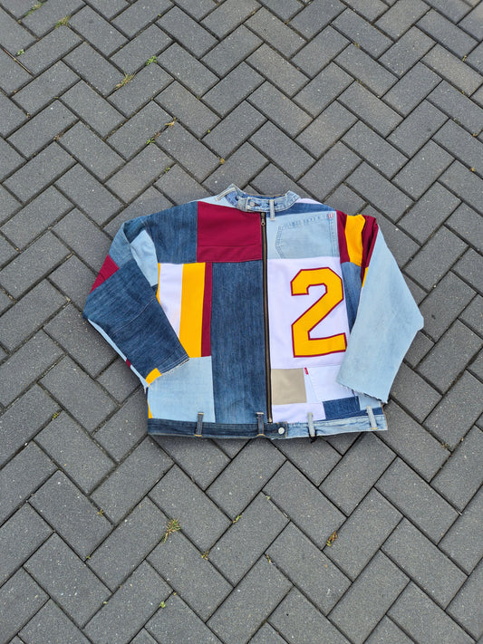 Patchwork jacket long