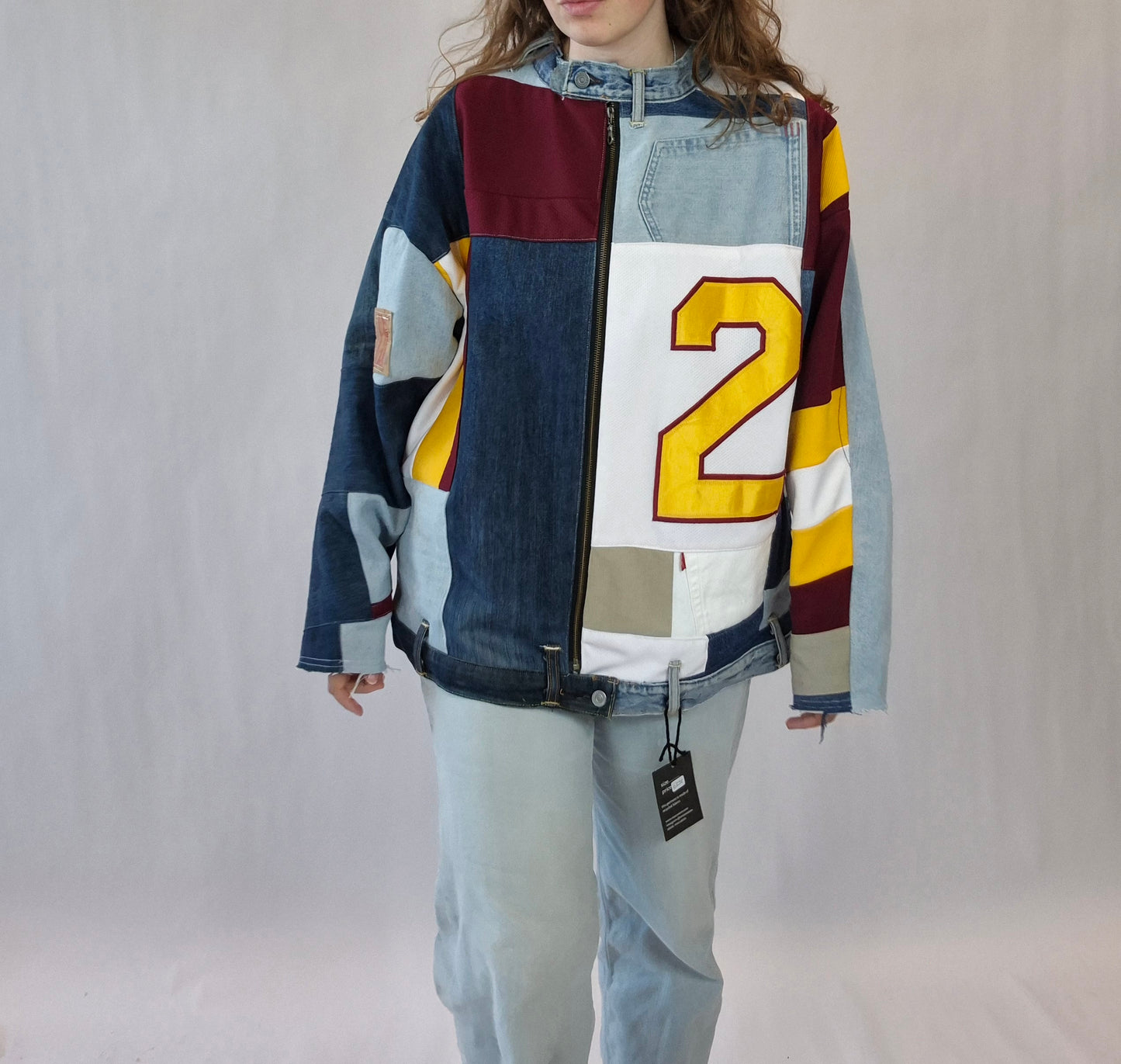 Patchwork jacket long