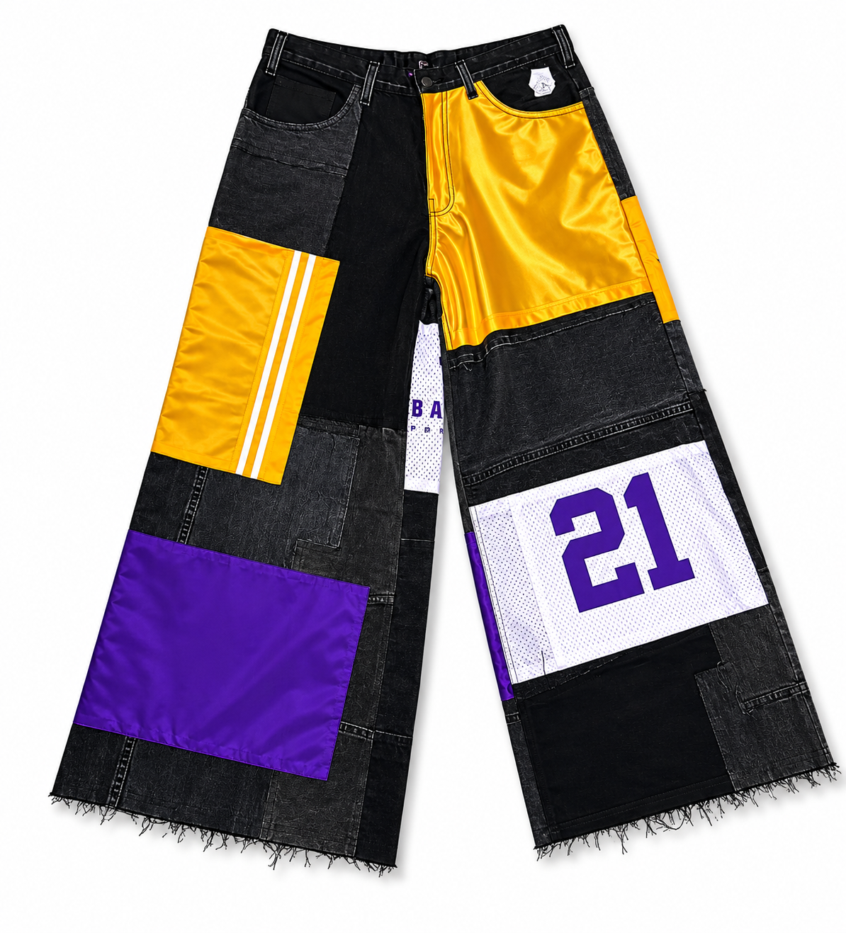 Jeans purple/yellow