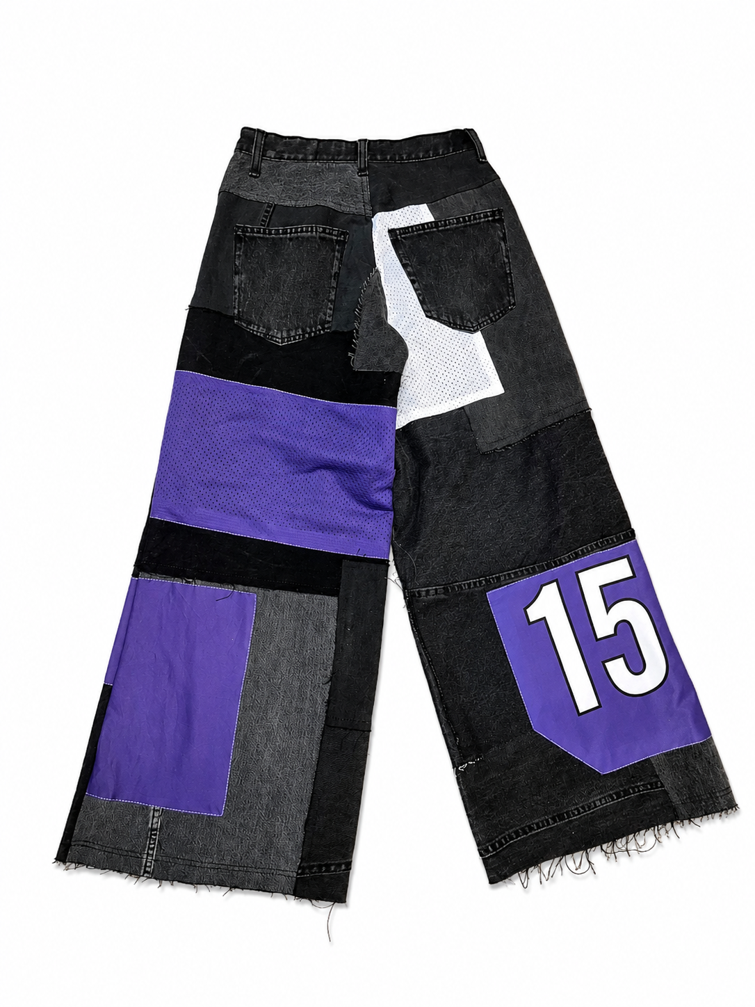 Patchwork jeans purple
