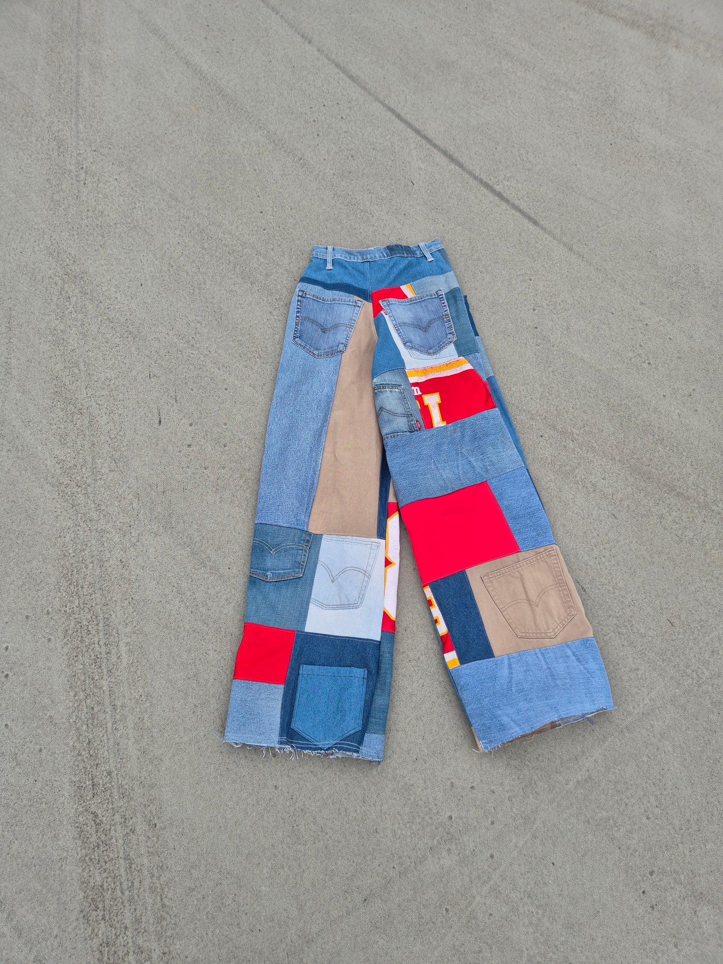 Patchwork jeans red 88