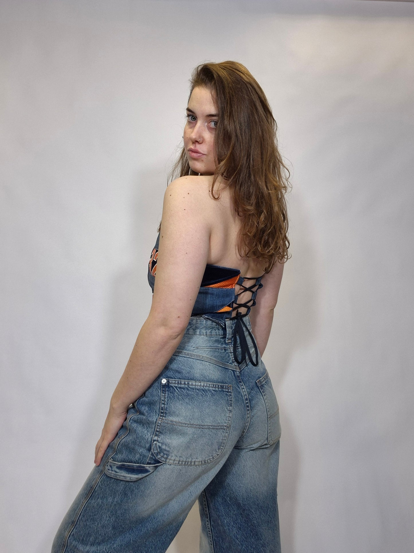 Festival corset top denim