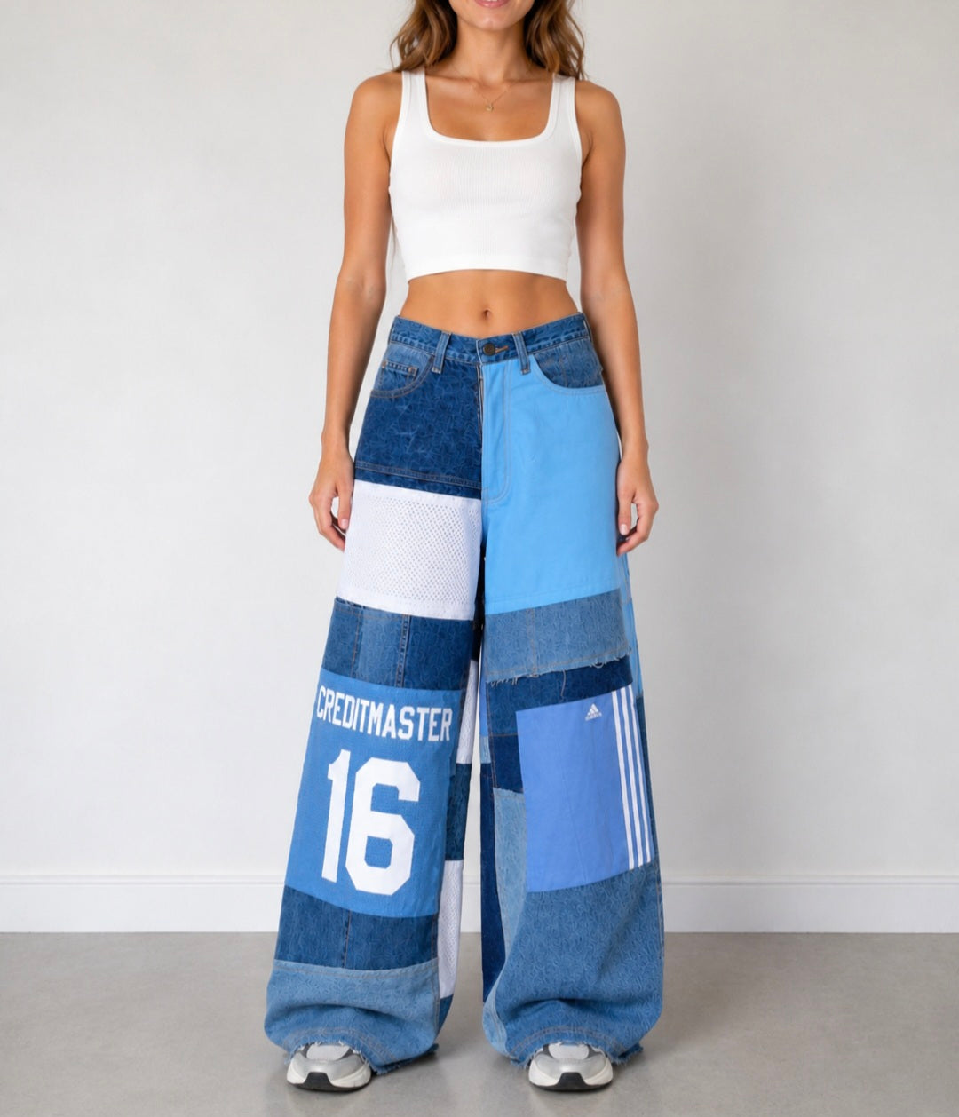 Patchwork jeans blue