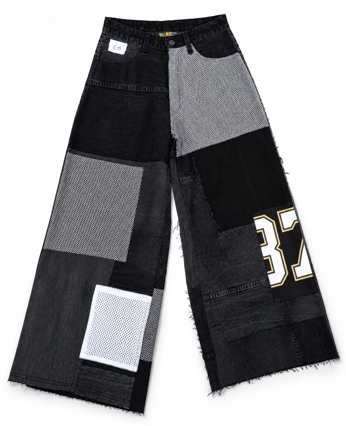 Patchwork jeans black/white