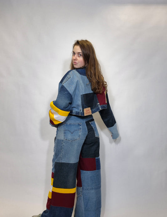 Jeans patchwork yellow